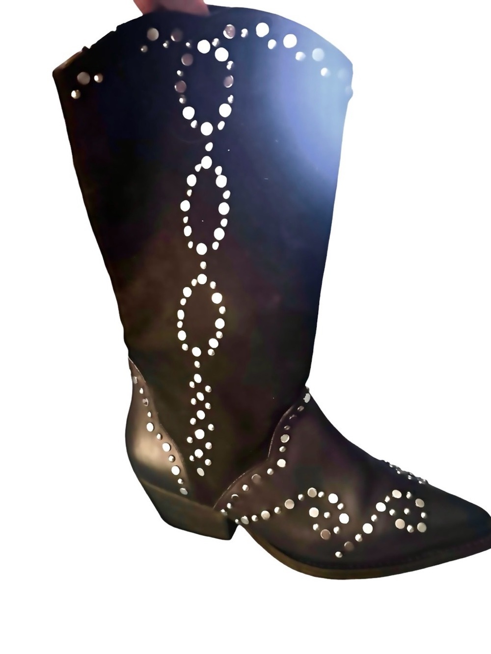 Free People Joelton Studded Western
Boots Black Suede Leather Size 36.5. - Picture 3 of 12